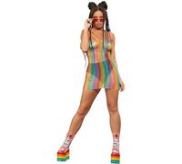 Smiffys Robe résille arc-en-ciel Fever Halloween, Carnaval