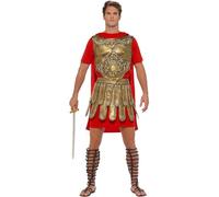 Smiffys Roman Gladiator Costume, Gold & Red
