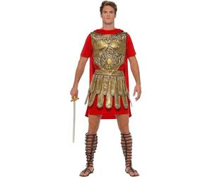 Smiffys Roman Gladiator Costume, Gold & Red