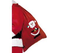 Smiffys Sac de Père Noël, Rouge, avec motif et cordon coulissant, 35.4 x 23.6