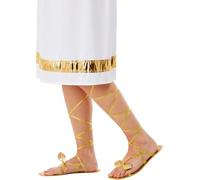 Smiffys Sandales à lacets grecques, Or, Détail feuille d'or Halloween