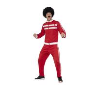 Smiffys Scouser Tracksuit, Red & White (Size XL)