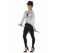 Smiffys Sequin Queue de Pie Argent Veste Accessoire Déguisement Halloween 21153