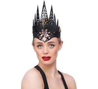 Smiffy's Serre-tête couronne de reine en filigrane noir – Halloween/Carnaval – pour adultes
