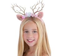 Smiffys Serre-tête de cerf, Rose, doré, floral