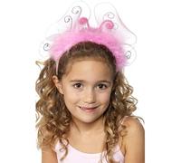 Smiffys Serre-tête rose clignotant de petite fille, avec ailes de papillon, marabou et guirlande Halloween