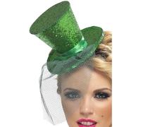 Smiffys Serre-tête sexy avec mini haut de forme, vert, avec voilette détachable Halloween