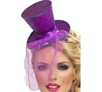 Generique - Mini Chapeau Haut de Forme Violet Femme