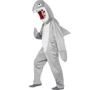 Smiffy's Shark Gris Body Capuche Adulte Hommes Un Taille Halloween Costume 43815