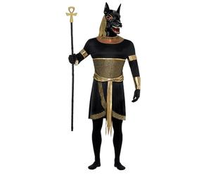 Smiffy's Smiffys Costume Anubis le Chacal, Noir, avec Tunique, Col, Manchettes, Brassards et Masq Déguisement - Homme - Anubis Le Chacal Homme