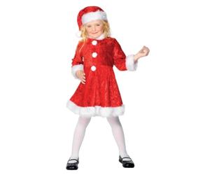 Smiffy's Smiffys Costume de Mini Mère Noël, Rouge, avec Robe et Bonnet Déguisement - Enfant - Petite Mère Noël Apparel