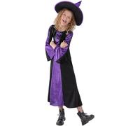 Smiffy's Costume ensorcelant violet et noir avec robe et chapeau Halloween