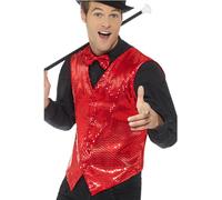 Smiffys Smiffys Gilet À Sequins, Rouge Smiffys Gilet à sequins, rouge Homme (lot de 1)