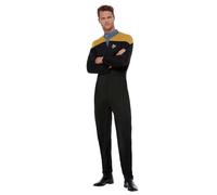 Smiffys Star Trek, Uniforme d'opérations de Voyager, Or et noir, Combinaison, insigne Delta et insignes de grade