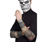 Smiffys Tatouages Jour des morts, Multicolore, Lot de 2 Halloween