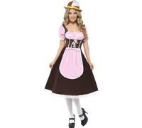 Smiffys Tavern Girl Costume, Brown (Size L)