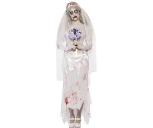 Smiffys Till Death Do Us Part Zombie Bride Costume, White (Size L)