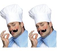 Smiffys Toque de Chef, Blanche Halloween, Carnaval (Lot de 2)