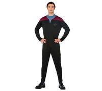 Smiffys Uniforme de commandement de Star Trek Voyager, Combinaison, insigne Delta et insignes de grade