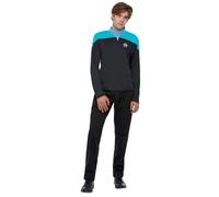 Smiffys Uniforme de scientifique Star Trek Voyager, Haut avec badge Delta brodé et insignes de grade