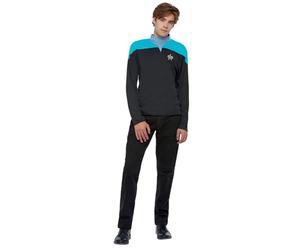 Smiffys Uniforme de scientifique Star Trek Voyager, Haut avec badge Delta brodé et insignes de grade