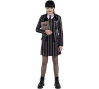 Smiffys Uniforme Scolaire Gothique, Bande Noire, robe chasuble avec fausse veste, chemise et cravate Halloween, Carnaval