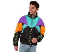 Smiffys Unisex 80s Windbreaker Jacket Unisex 80s Windbreaker Jacket Mixte