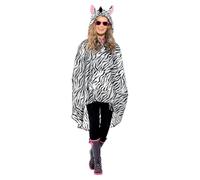 Smiffy's Poncho de fête Zèbre avec sac à cordon Halloween