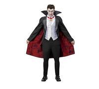 Smiffys Déguisement Universal Monsters Dracula, Veste avec faux gilet et haut, cape et médaillon Halloween, Carnaval