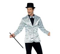 Smiffys Veste à sequins, argenté, pour homme, L