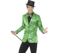 Smiffys Veste à sequins, vert, pour homme