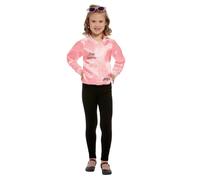 Smiffys Veste Grease Pink Ladies, Rose, avec logo Halloween, Carnaval