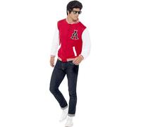 Smiffy's Veste letterman universitaire des années 50 Homme Rouge Taille L Halloween
