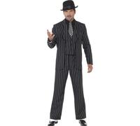 Smiffy's Costume vintage Chef des gangsters – veste, cravate, gilet, pantalon – Noir Taille M