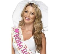 Smiffys Voile d'enterrement de vie de jeune fille, blanc, avec bandeau Halloween