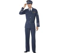 Smiffys WW2 Air Force Captain Costume, Blue (Size M)