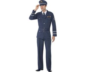 Smiffys WW2 Air Force Captain Costume, Blue (Size M)