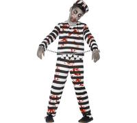 Smiffy's Costume condamné zombie – haut, pantalon, chapeau et revers poignets – Noir/Blanc L