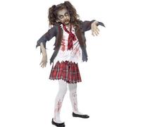 Smiffys Zombie École Fille Jupe Horreur Halloween Enfant Ado Costume Fille 43025