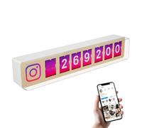 Smiirl Compteur d’Abonnés Instantané - Connecté à Vos Réseaux Sociaux Professionnels en Temps Réel - Boosteur de Visibilité et de Fidélité - Design en Bois - Wi-FI - 7 Chiffres