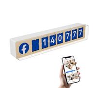 Smiirl - Compteur de Likes Facebook Instantané - Connecté à Vos Réseaux Sociaux Professionnels en Temps Réel - Boosteur de Visibilité et de Fidélité - Design en Bois - WiFi - 7 Chiffres