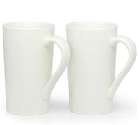 Smilatte 20 oz / 600 ml grandes tasses à café, M007 grande tasse en céramique unie avec poignée pour papa homme, lot de 2, blanc…