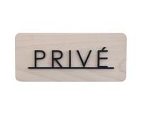 Smile BB- Plaque Privé en Bois, Plaquette de porte Privé - 19,5 x 8,5 cm avec Adhésifs pour Mur ou Porte