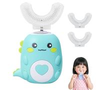 Smile - Brosse À Dents 360° Pour Enfants, Brosse À Dents Automatique Avec Lumière LED Et Aspect Dinosaures, Fabriquée En Silicone, Convient Aux Enfants (Vert, 7-12 ans)