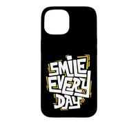 Smile Every Day Citation inspirante de Typographie Graffiti Coque pour iPhone 15