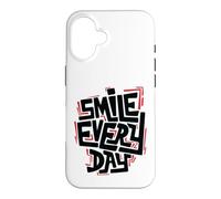 Smile Every Day Citation inspirante de Typographie Graffiti Coque pour iPhone 16