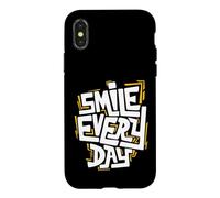Smile Every Day Citation inspirante de Typographie Graffiti Coque pour iPhone X/XS