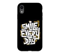 Smile Every Day Citation inspirante de Typographie Graffiti Coque pour iPhone XR