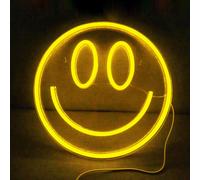 Smile-Face Neon Light Led, Jaune Smile-Face Neon Light Convient Pour La Décoration Murale De La Chambre, La Chambre Des Enfants, La Fête De Mariage, Le Cadeau D'anniversaire[Led5260845]
