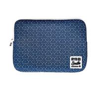 Smile - Housse pour Ordinateur Portable et Tablette jusqu'à 13 et 14 Pouces Smile Sleeve Kimono imprimé Japonais Kumikikkou Néoprène Bleu